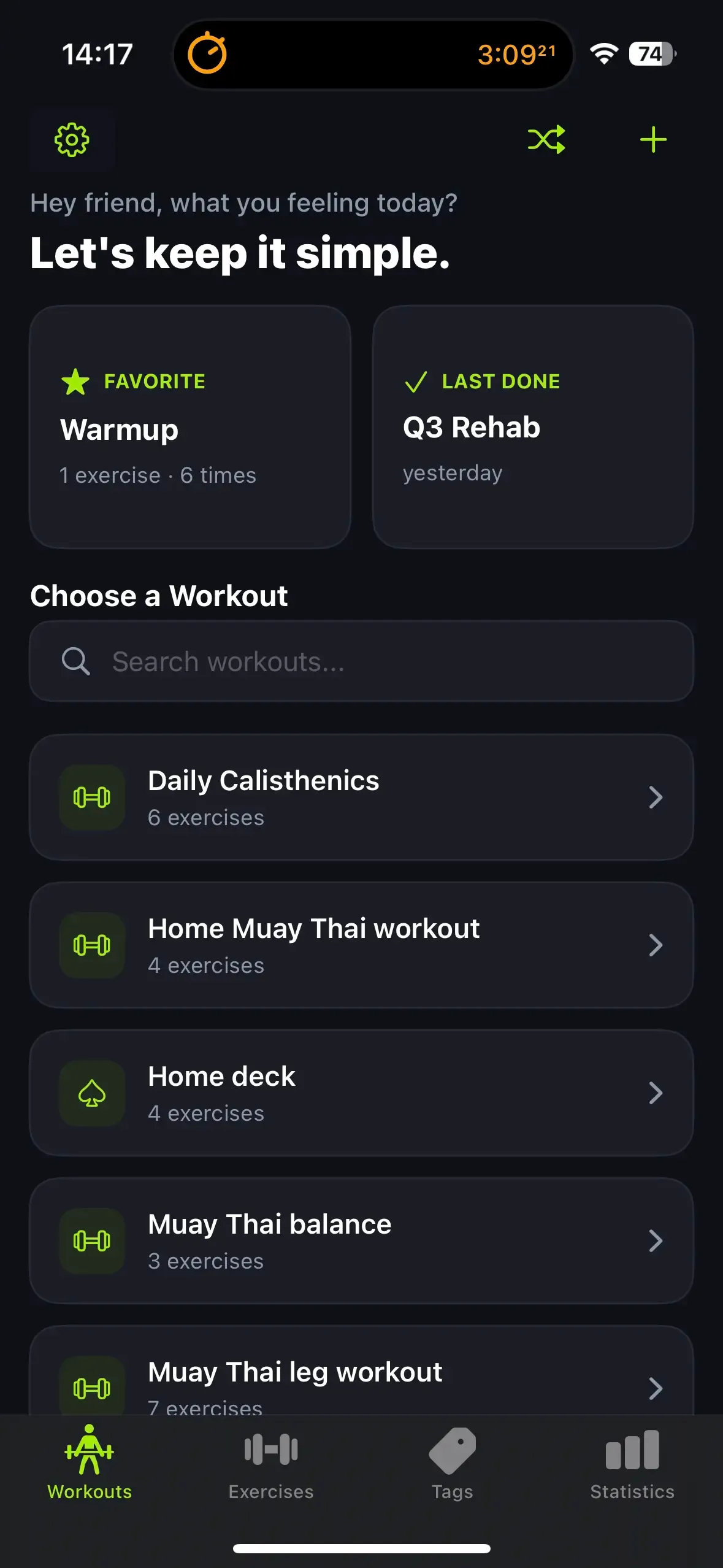 Make Me Workout Import Dialogue
