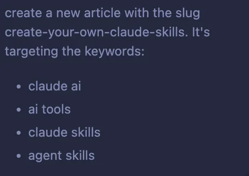 Create Article Prompt