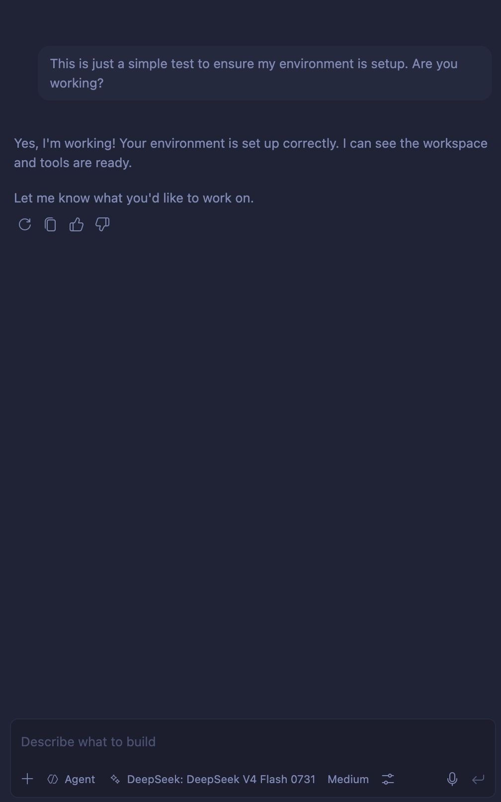 Testing GitHub Copilot and OpenRouter configuration