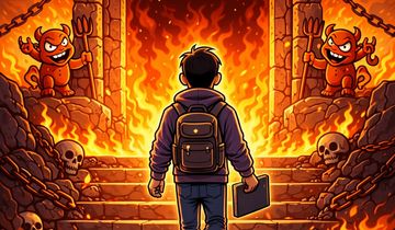 A man walking towards tutorial hell.